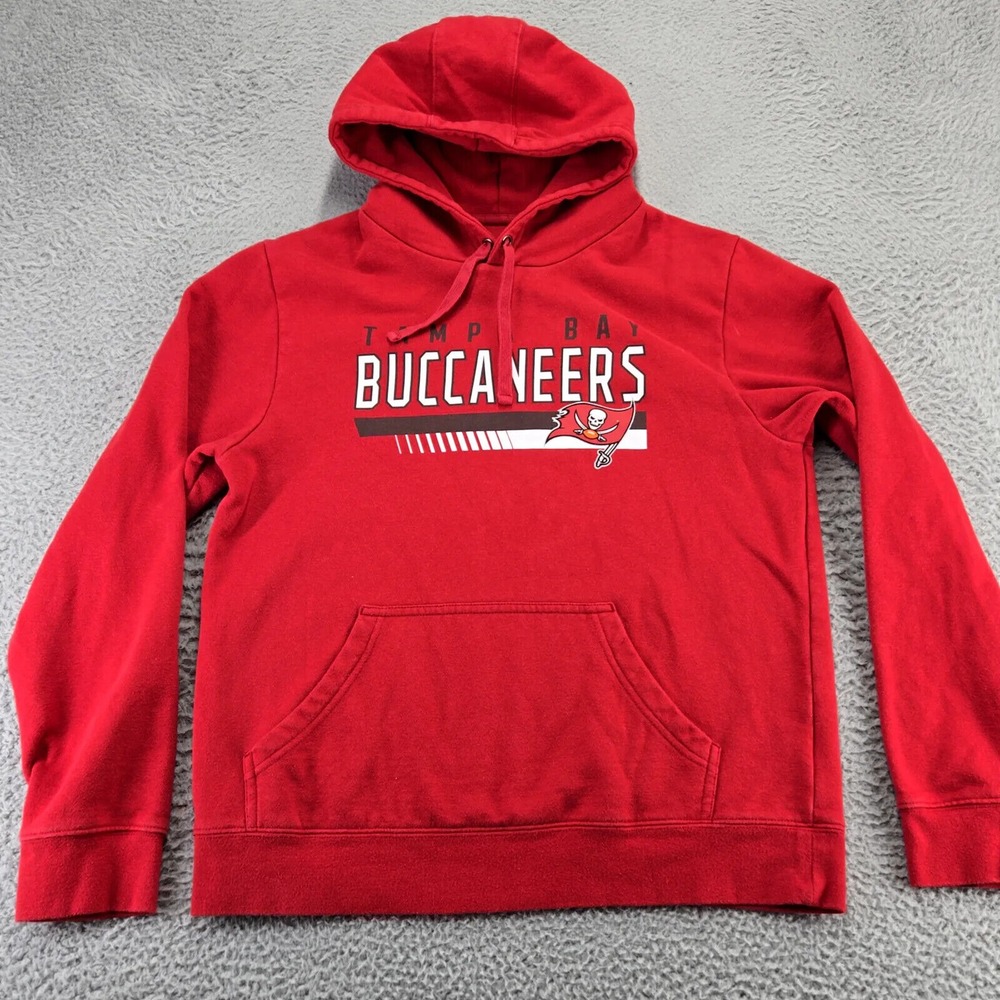 Tampa Bay Buccaneers Hoodie Mens Medium Red NFL Football Pullover Long Sleeve